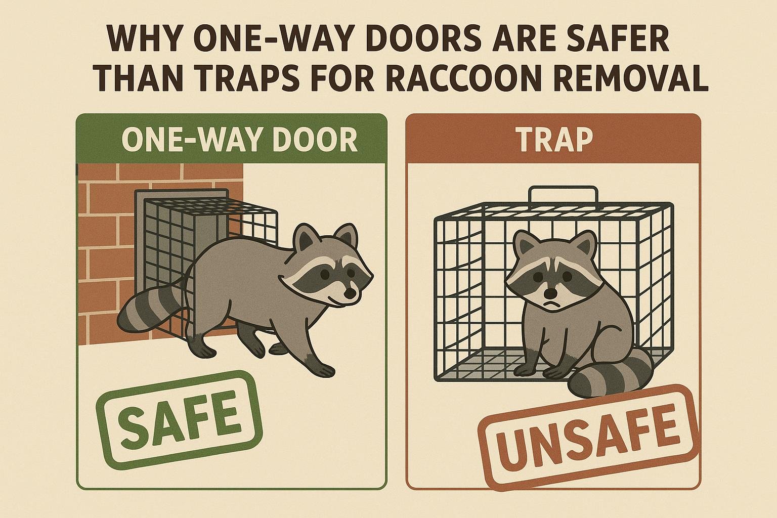 Why One-Way Doors Are Safer Than Traps for Raccoon Removal